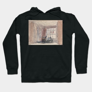 A Tudor Room with Figures, Possibly Hardwick Hall or Haddon Hall by David Cox Hoodie